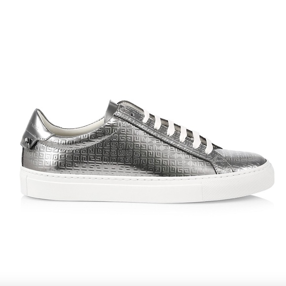NIB $595 Givenchy Urban Street Monogram Metallic Leather Sneakers - Picture 2 of 16